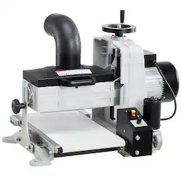 VEVOR - 10" Benchtop Drum Sander, 1HP 1725RPM Dual Motor Drum Sander for Woodworking - Variable Speed Conveyor Belt - White;Black;Grey