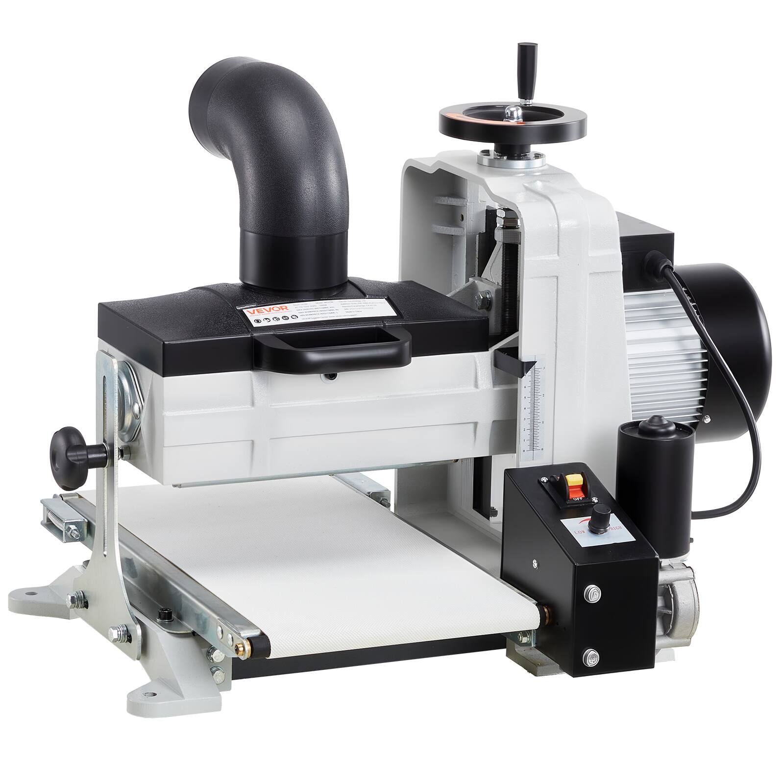 Front. VEVOR - 10" Benchtop Drum Sander, 1HP 1725RPM Dual Motor Drum Sander for Woodworking - Variable Speed Conveyor Belt - White;Black;Grey.