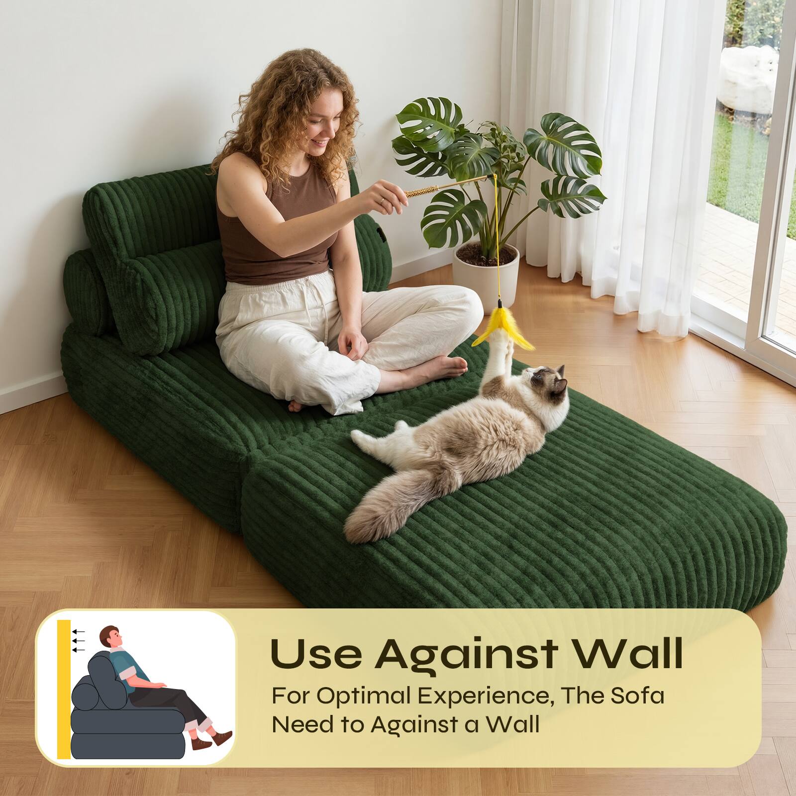 Use Against Wall For Optimal Experience, The Sofa Need to Against a Wall
