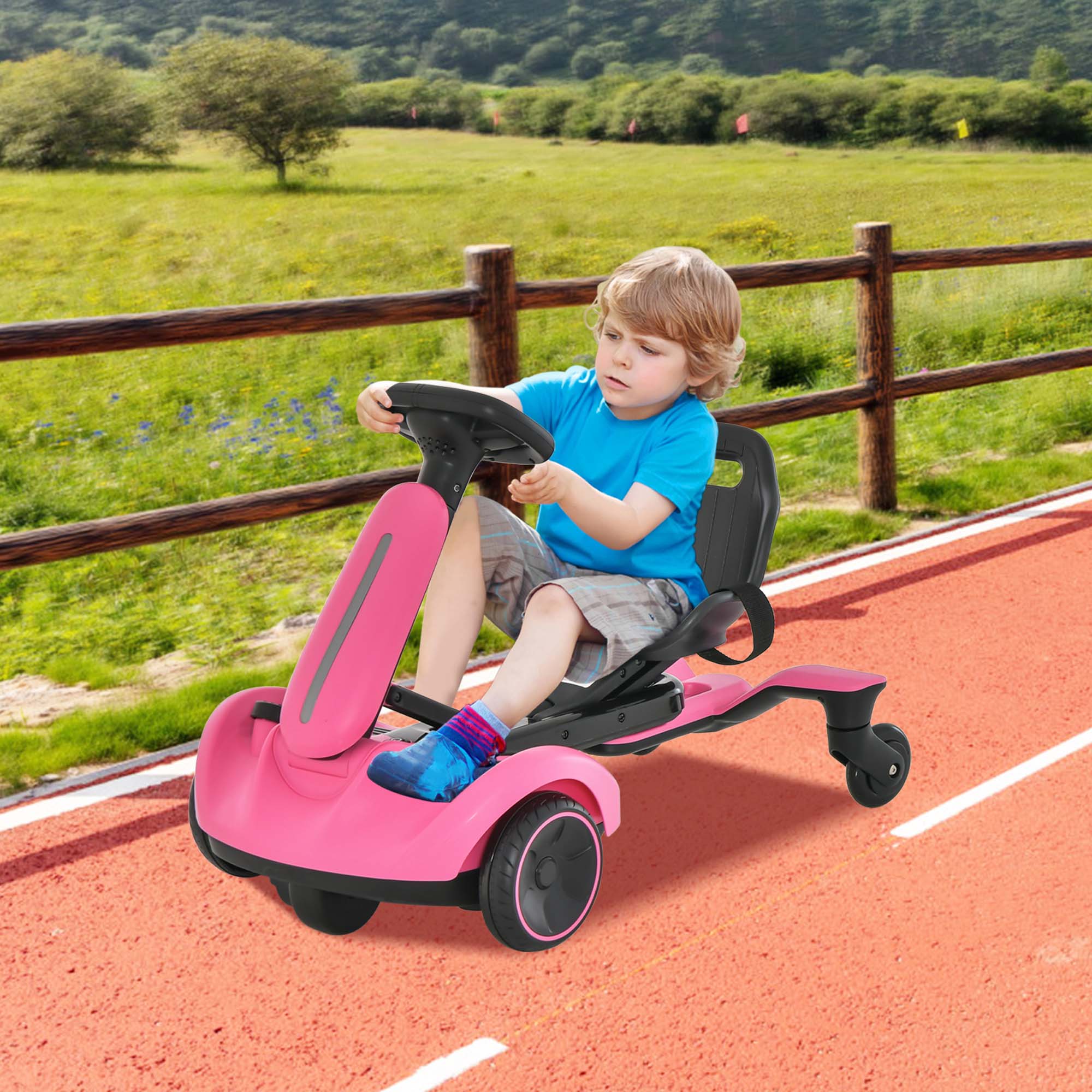 Alt View 1. Costway - Costway 6V Kids Ride On Drift Car Electric Drifting Go Kart for Kids with 360° Spin - Pink.