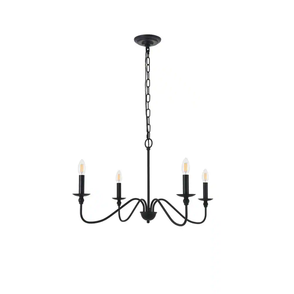 Alt View 8. Living District - Rohan 4 light Matte Black Pendant - Matte Black.