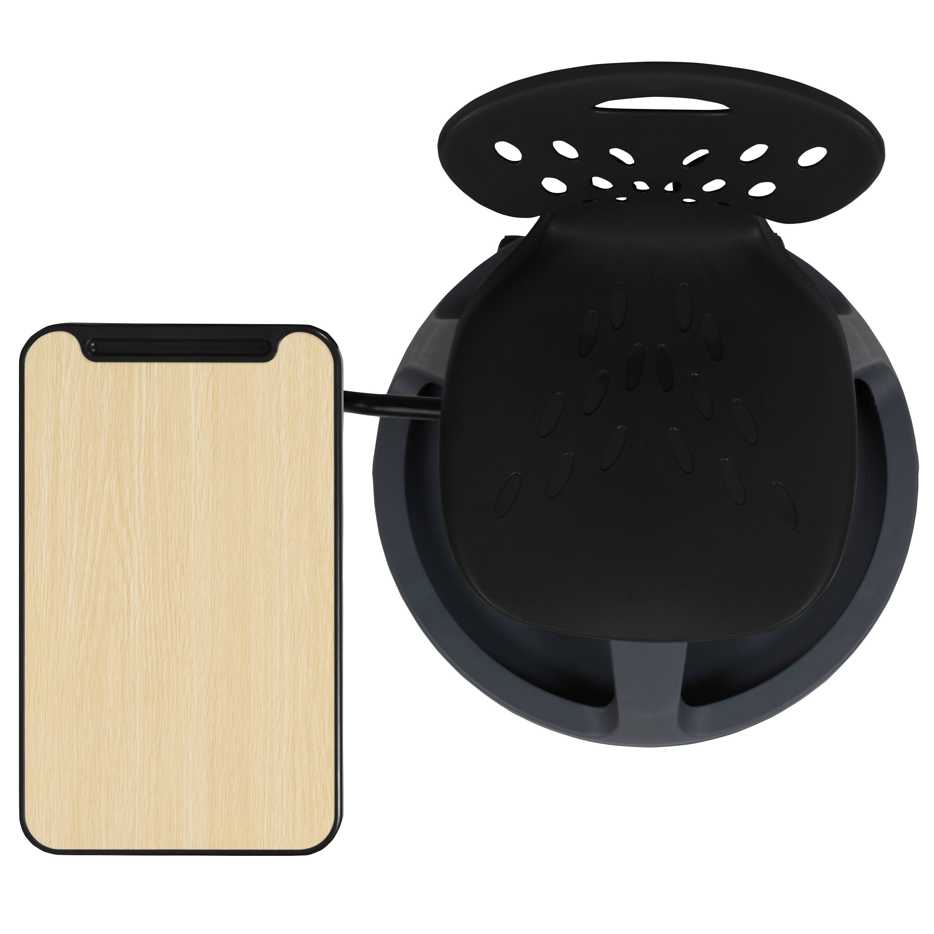 Alt View 8. Emma + Oliver - Mobile Desk Chair - 360° Tablet Rotation and Storage Cubby - Black.