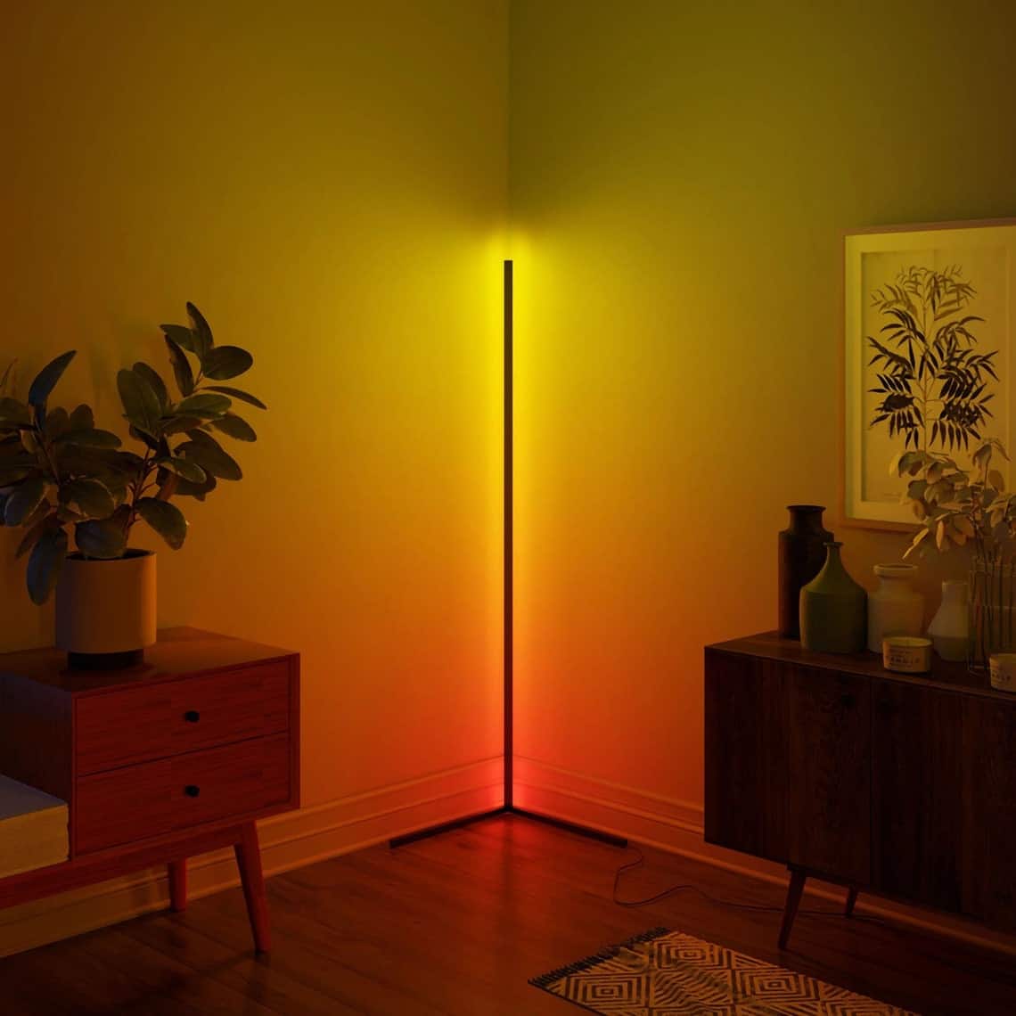 Lamp Depot - RGBW Color-changing Minimalist Corner Floor Lamp