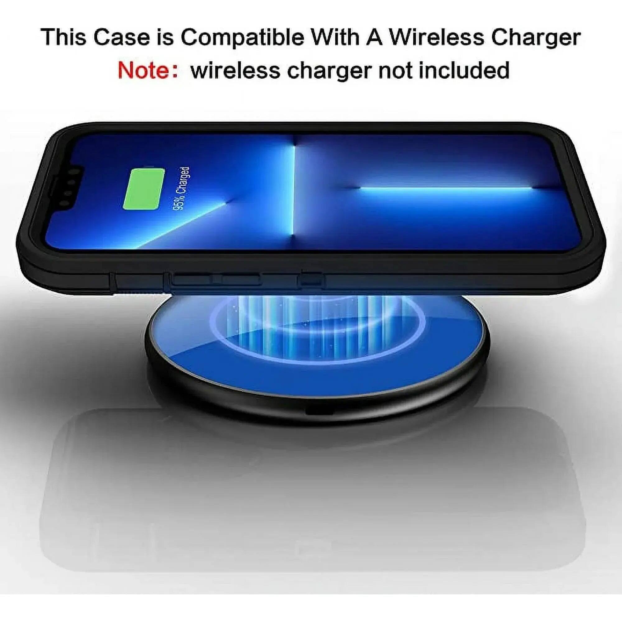 This Case is Compatible With A Wireless Charger  
Note: wireless charger not included