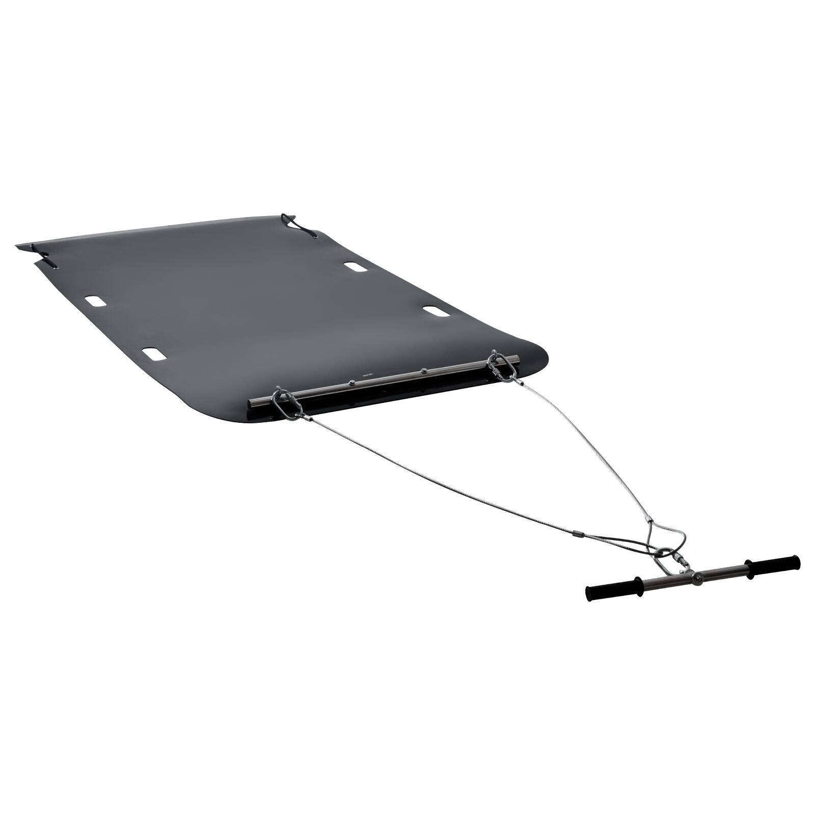 Alt View 5. VEVOR - Yard Drag Sled, 90 x 46 in, 1500lbs Heavy Duty Utility Sled,HDPE Drag Glider with Ropes & Pull Cables,Hand & Vehicle Use - Black.