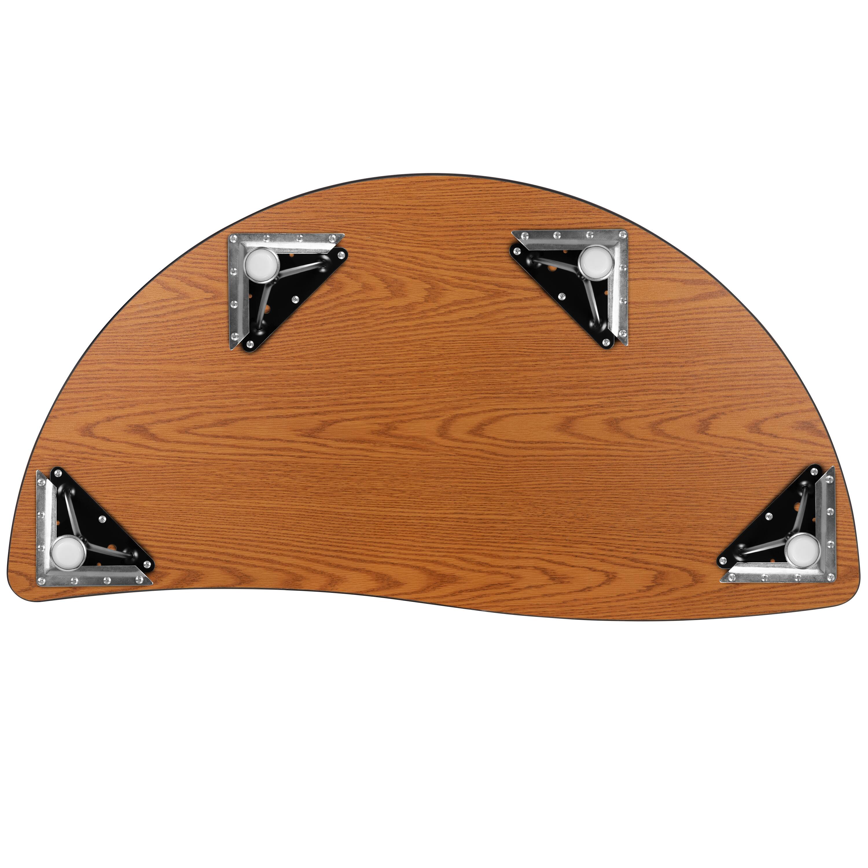 Alt View 7. Emma + Oliver - 47.5" Half Circle Wave Flexible Collaborative Kids Adjustable Height Activity Table - Grey.