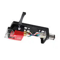 Audio-Technica - Audio Technica VM540ML/H MicroLine Nude Stereo Turntable - Red - Angle_Zoom