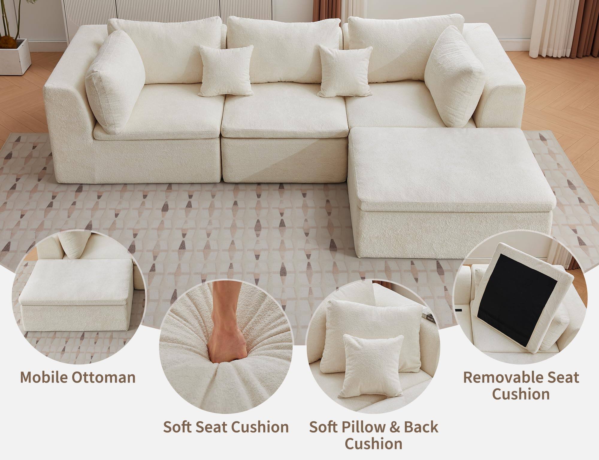 Mobile Ottoman  
Soft Seat Cushion  
Soft Pillow & Back Cushion  
Removable Seat Cushion