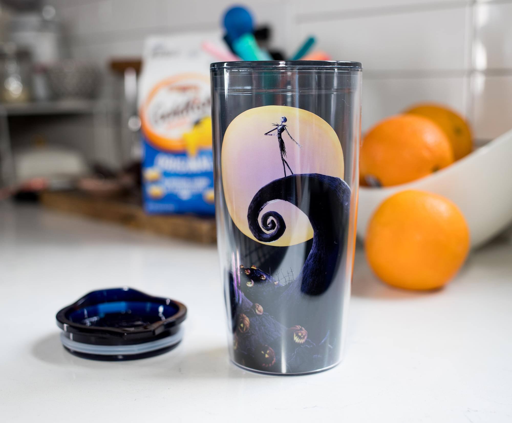Alt View 3. Disney - Disney Nightmare Before Christmas Jack Spiral Hill Travel Tumbler | 20 Ounces - Black.