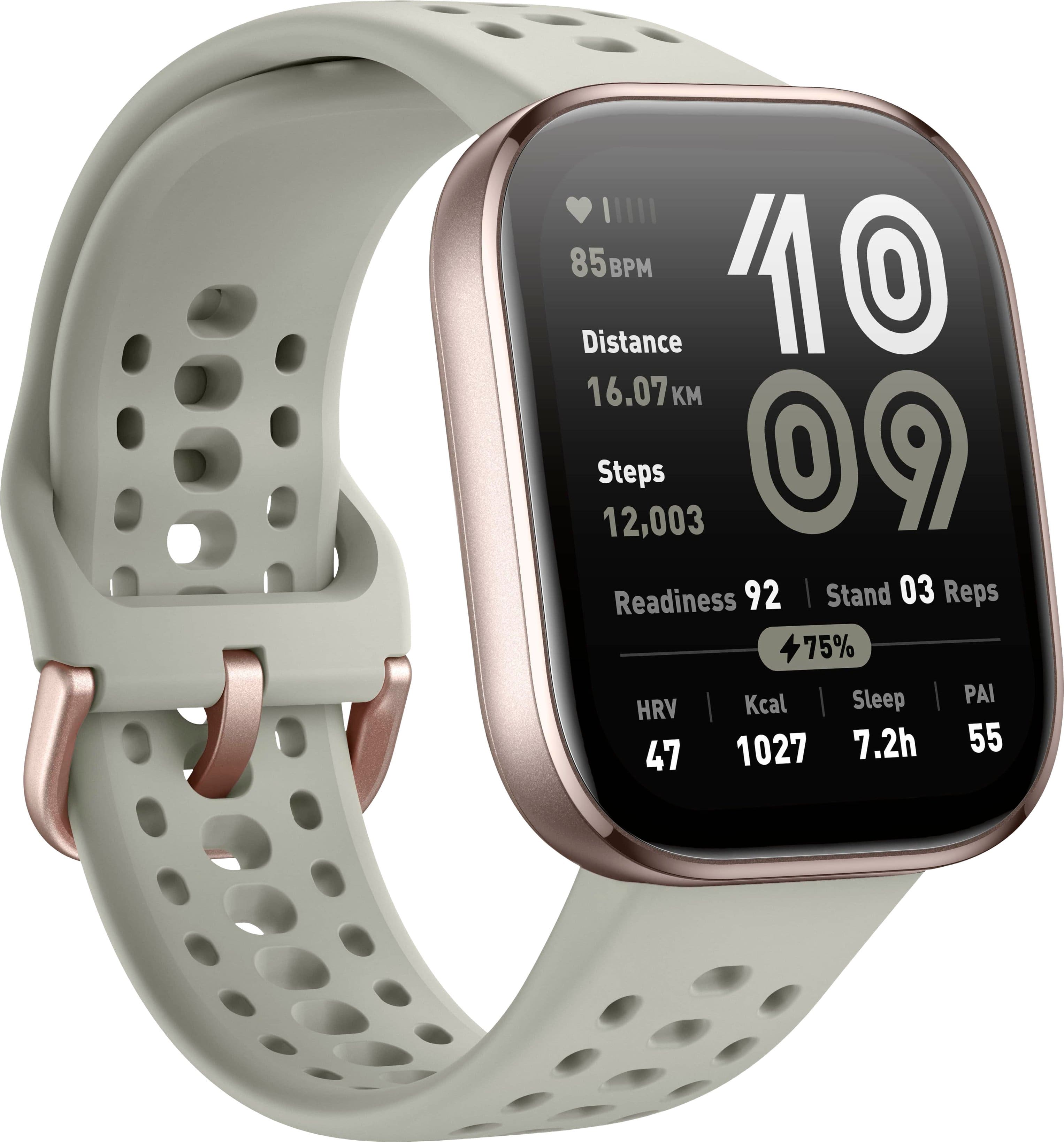 The text on the image reads: "85M 10 Distance 16.07 Steps 12,003 Readiness 92 | Stand 03 Reps 75% Kcal Sleep | PAI HRV | 47 1027 7.2h 55." This text appears to be a summary of a person's fitness data, including distance, steps, readiness, and various other metrics such as PAI, HRV, and sleep duration.