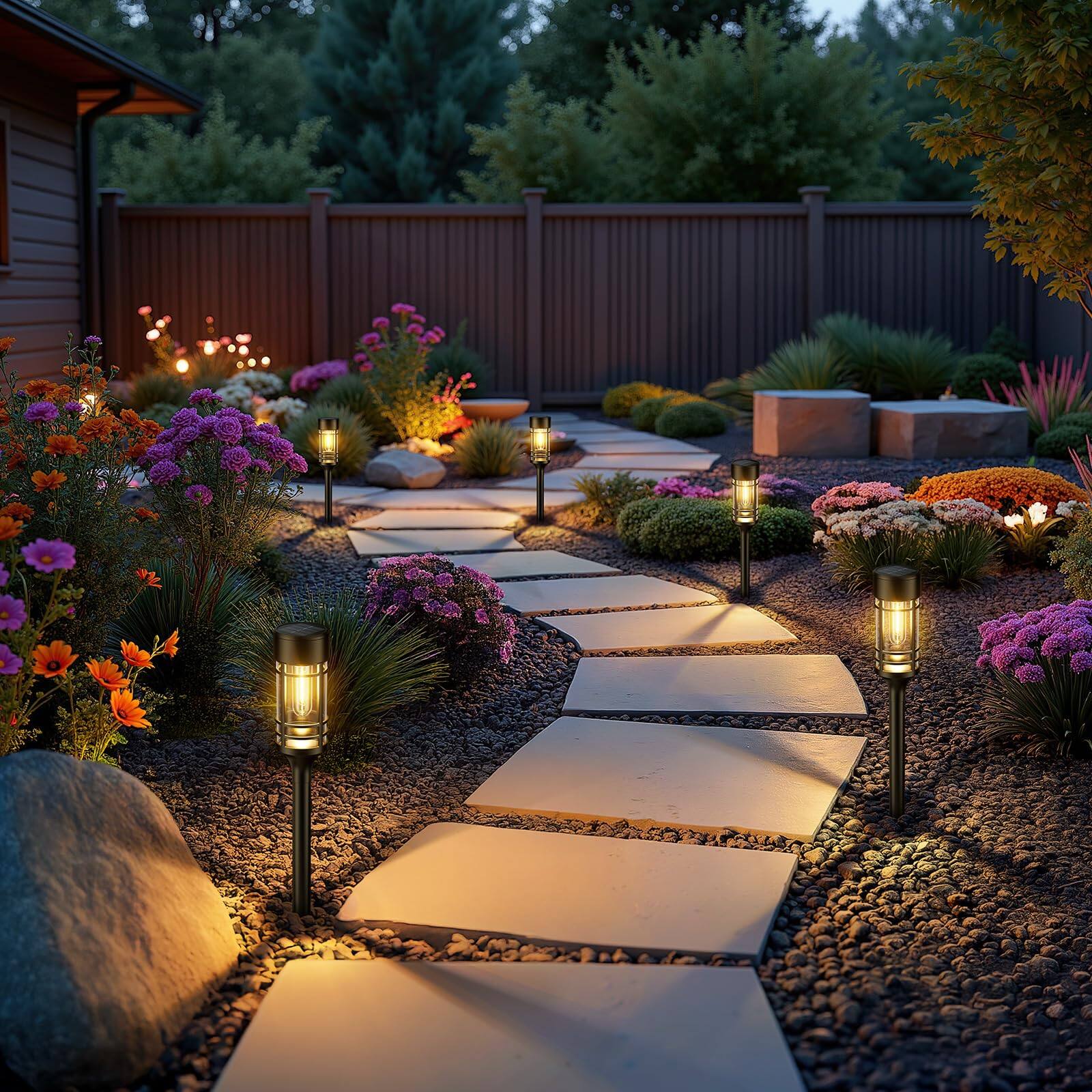 Angle. Dazzed Corner - Solar Pathway Lights Outdoor, 6 Pack Solar Lights Outdoor - Black.