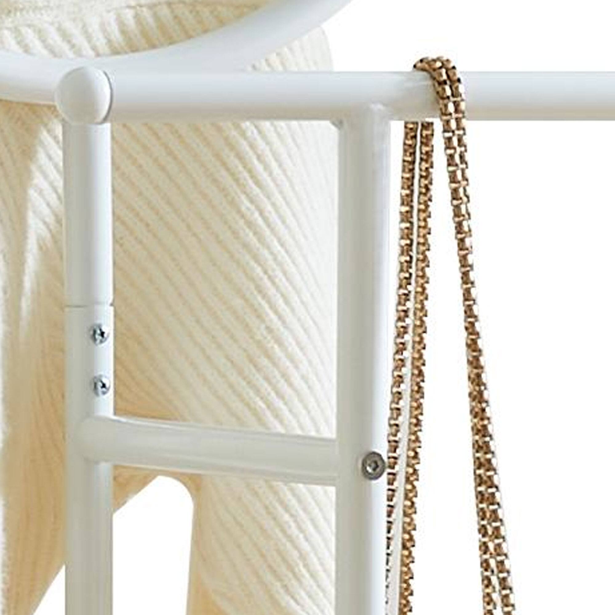 Back. Kings Brand Furniture - Kings Brand Furniture Cheska Suit Valet Stand with Circular Frame - White.