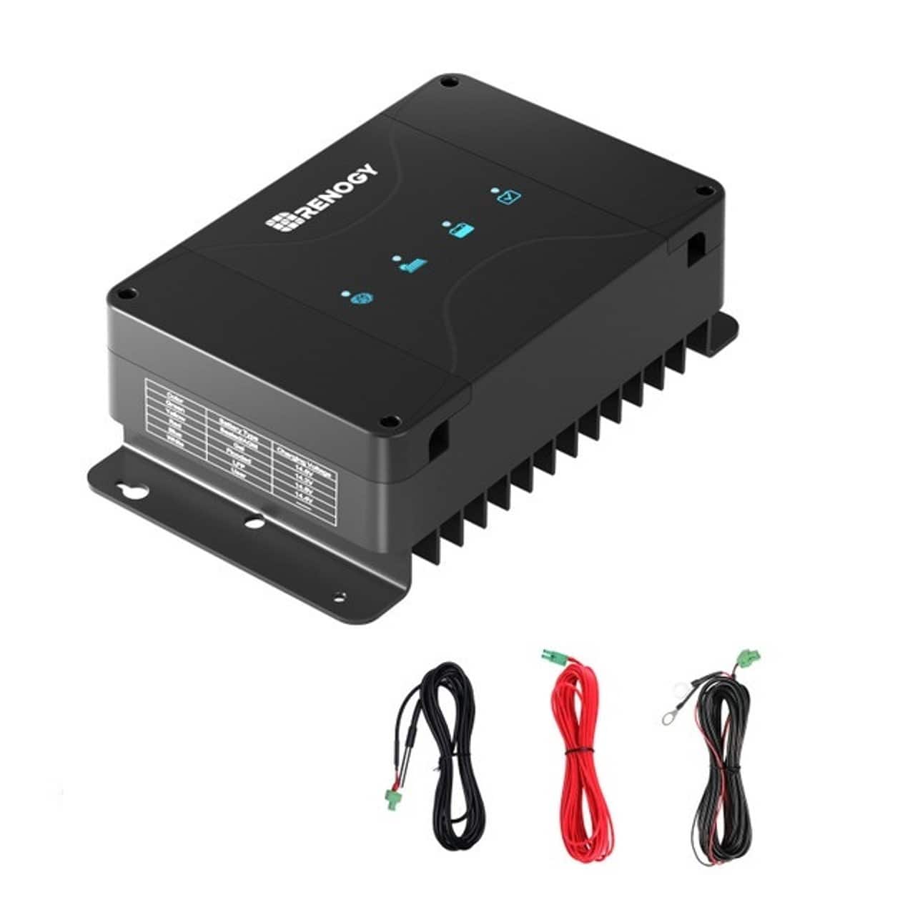 Renogy - 12V 50A DC to DC Battery Charger with MPPT - Black - Front_Zoom