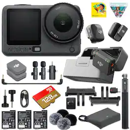 Bundle - Osmo Action 6 Adventure Combo with DJI Mic Mini 2-Person Wireless Mic System | 8K, 1/1.1" Sensor, Variable Aperture - Gray