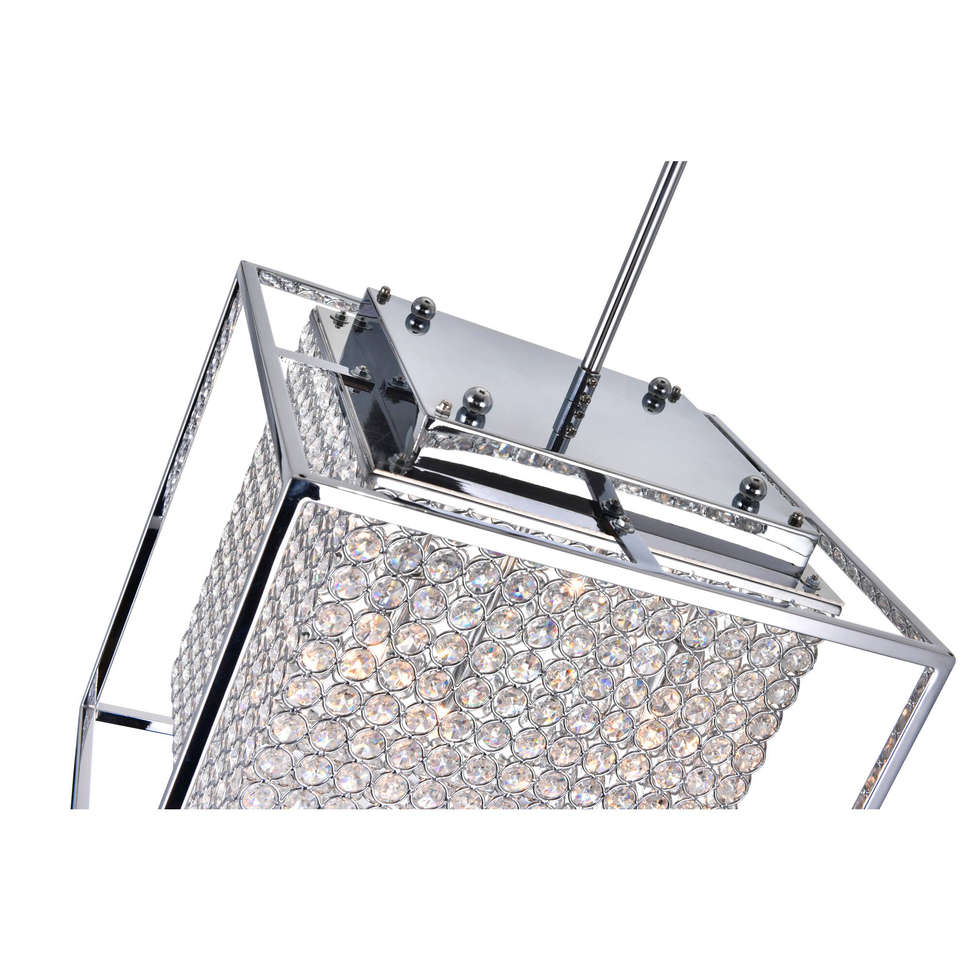 Angle. CWI Lighting - Cube 5 Light Chandelier With Chrome Finish - Chrome.