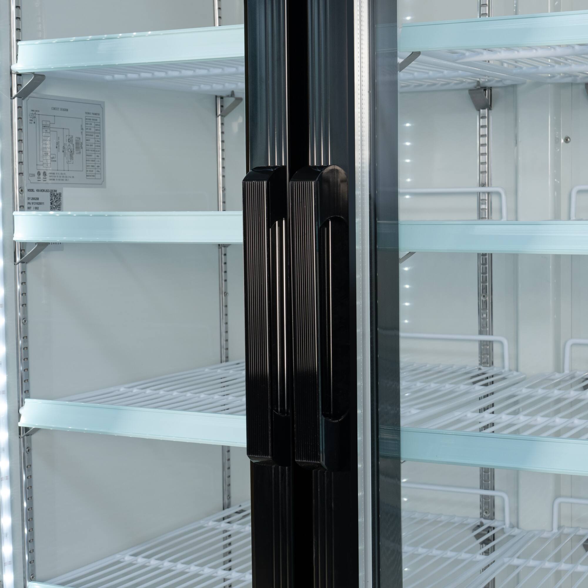 Alt View 6. Koolmore - 40 in. 33 Cu. Ft. Commercial Merchandiser Refrigerator with Sliding Doors, LED Lighting in White (KM-MDR-2GD-33CSW) - Black.