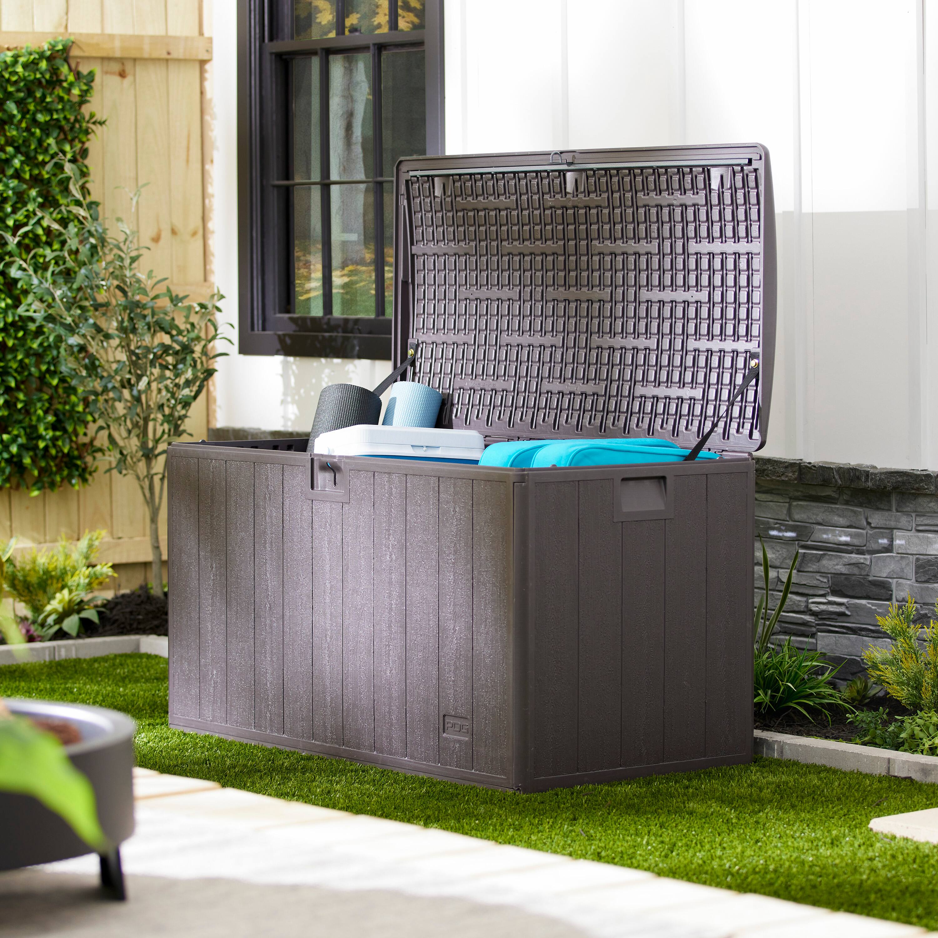 Alt View 5. Plastic Development Group - Plastic Development Group 105-Gallon Resin Outdoor Storage Deck Box, Java Brown - Java Brown.