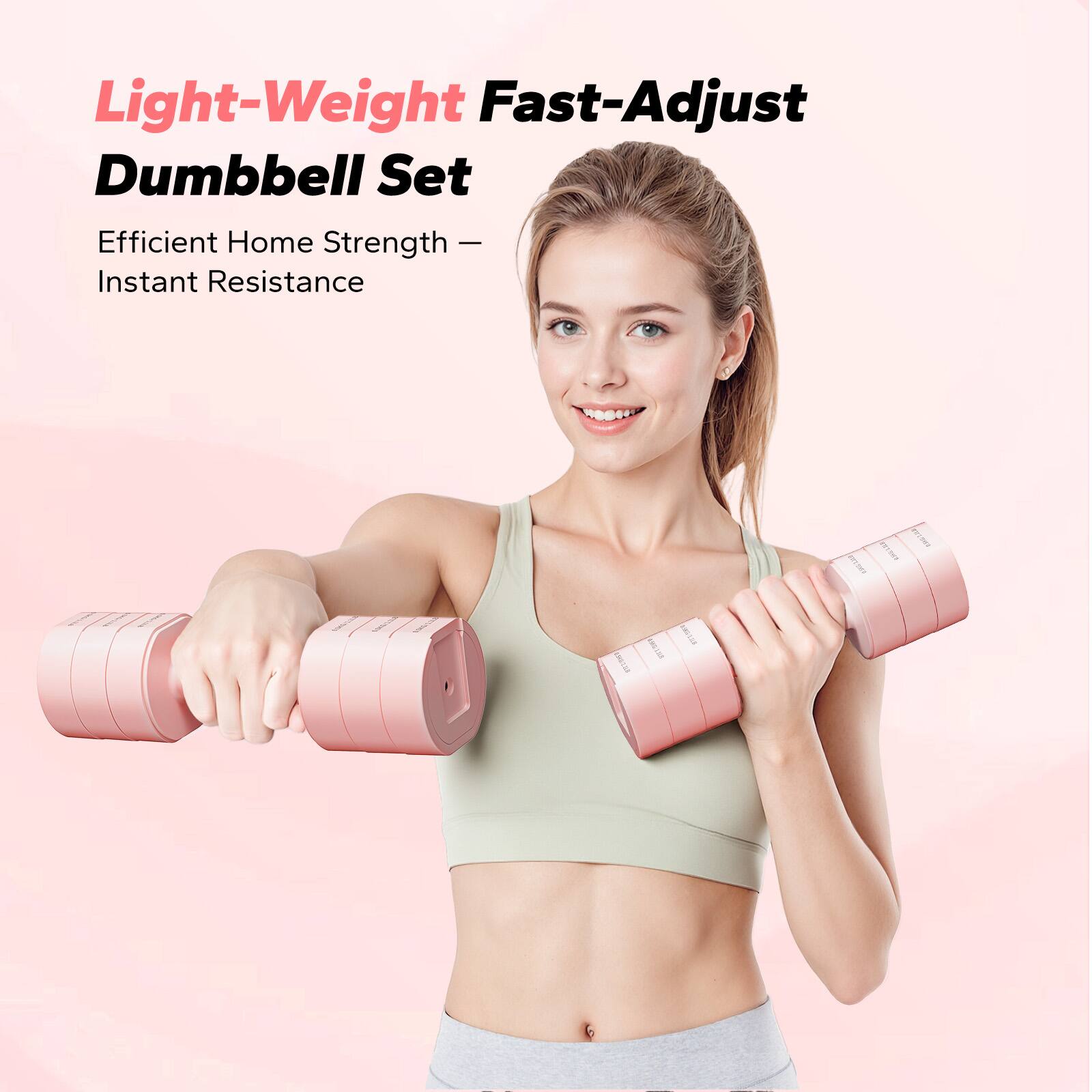 Light-Weight Fast-Adjust Dumbbell Set  
Efficient Home Strength — Instant Resistance