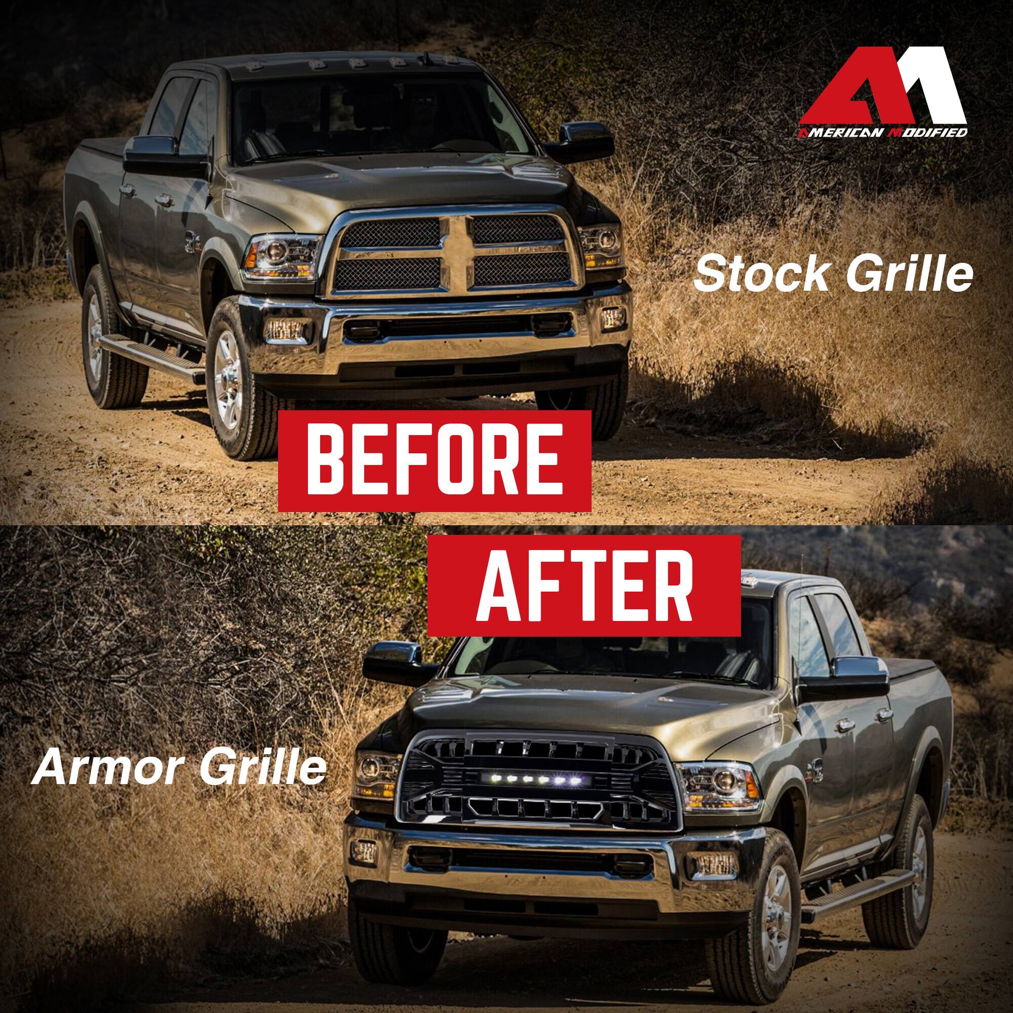 **Before**

Stock Grille

**After**

Armor Grille

American Modified