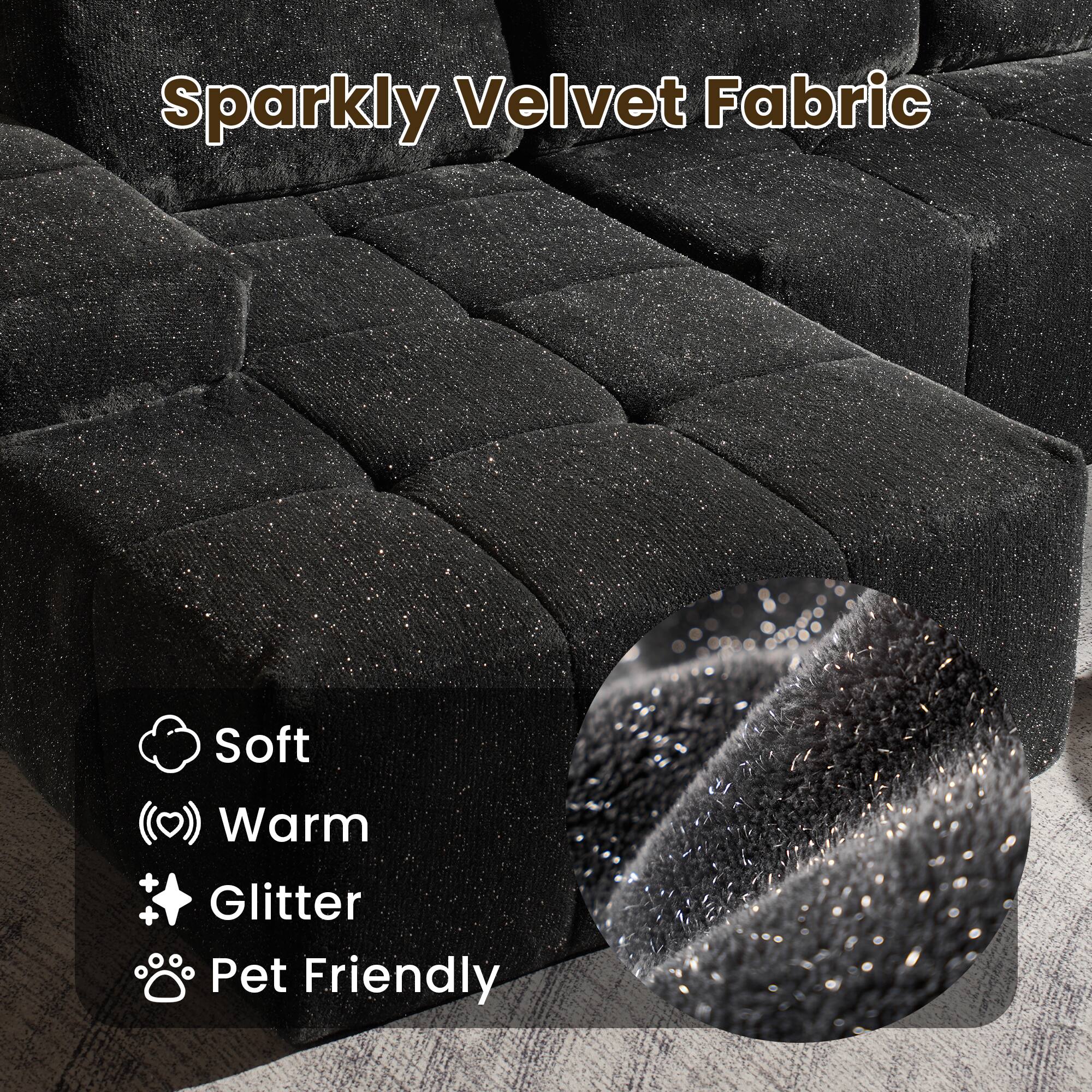 Sparkly Velvet Fabric

- Soft
- Warm
- Glitter
- Pet Friendly