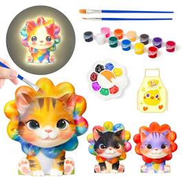 Schertz - Paint Your Own Cat Lamp Kit – DIY 3D Kitty Night Light, Arts & Crafts