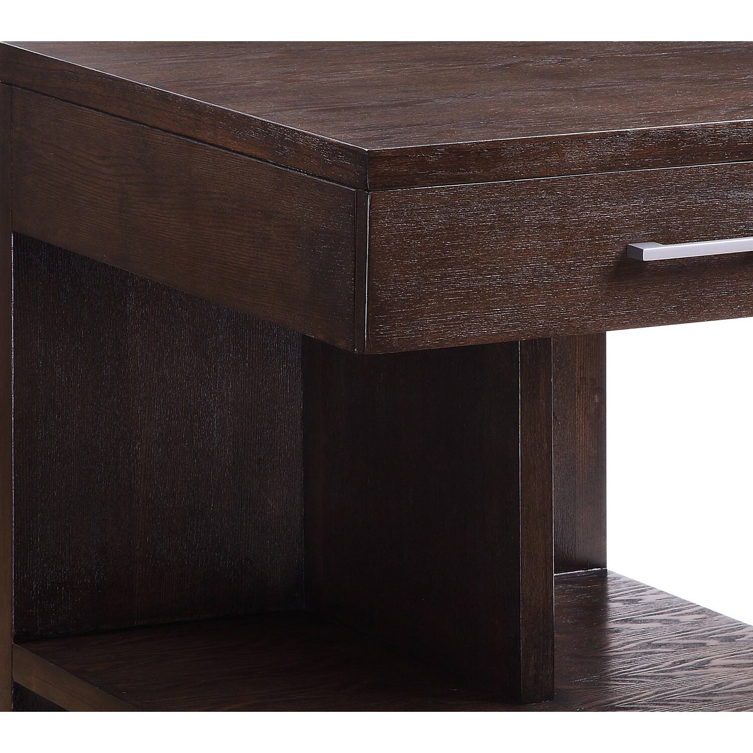 Alt View 3. Manhattan Lane - Wooden End Table with 1 Drawer - Brown.
