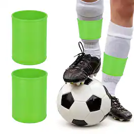 Unique Bargains - Silicone Soccer Leg Bands, Non-Slip Shin Guard Straps to Hold Guards Sleeves Sports Leg Band 1 Pair Size S - Green