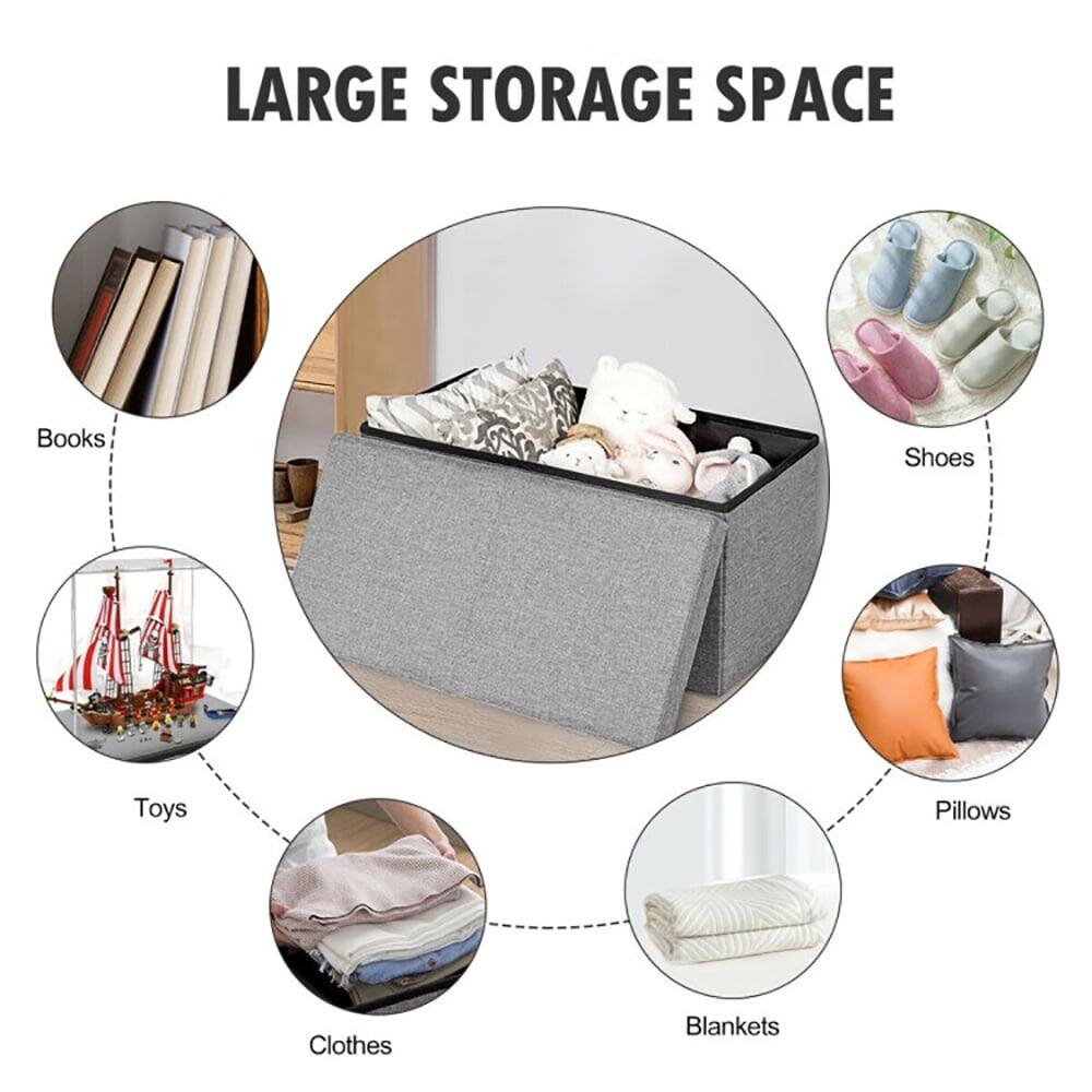 LARGE STORAGE SPACE  
Books  
Shoes  
Toys  
Pillows  
Clothes  
Blankets
