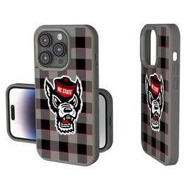 Keyscaper - NCAA - NC State Wolfpack Plaid Soft Touch iPhone Case - 15 - Gray