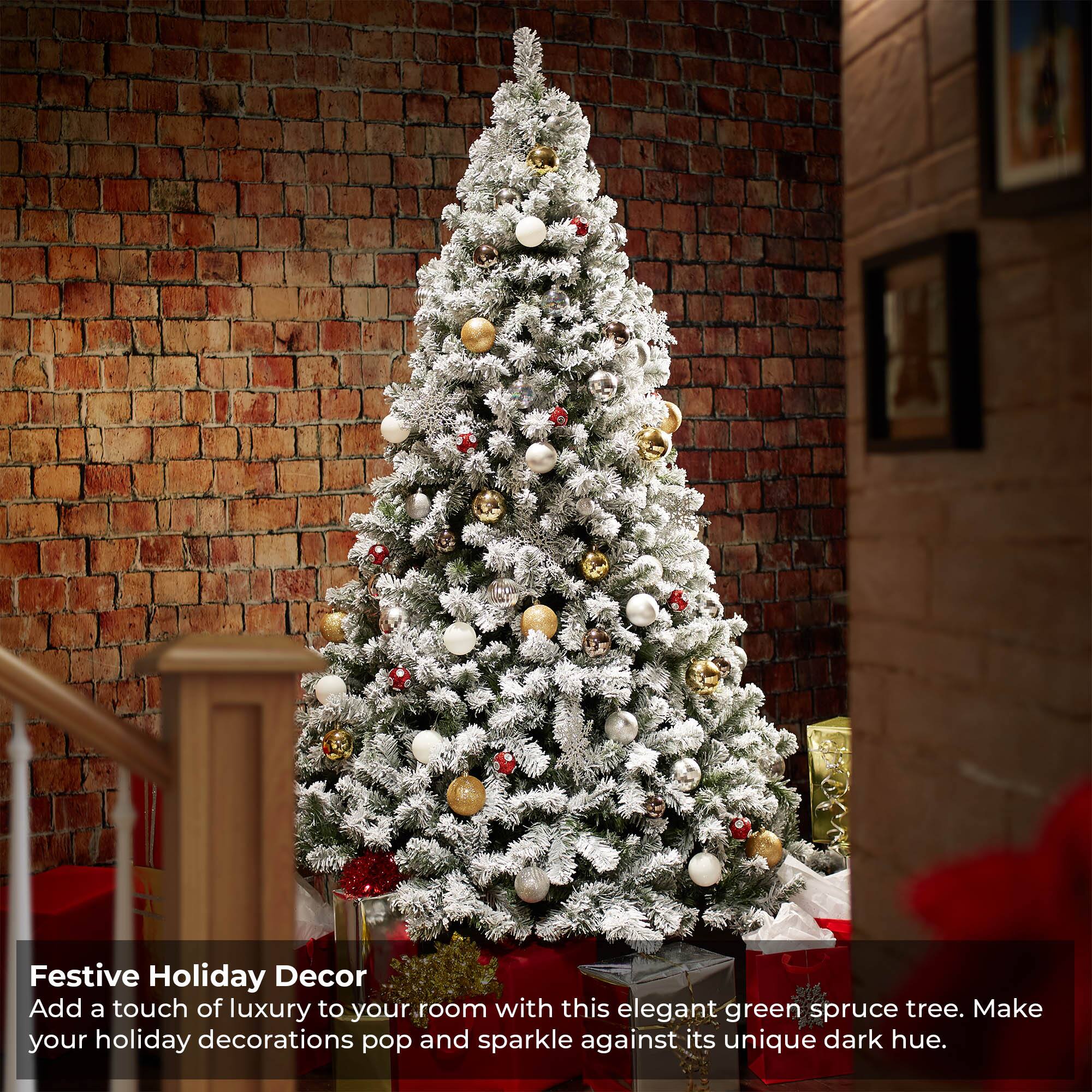 Festive Holiday Decor

Add a touch of luxury to your room with this elegant green spruce tree. Make your holiday decorations pop and sparkle against its unique dark hue.