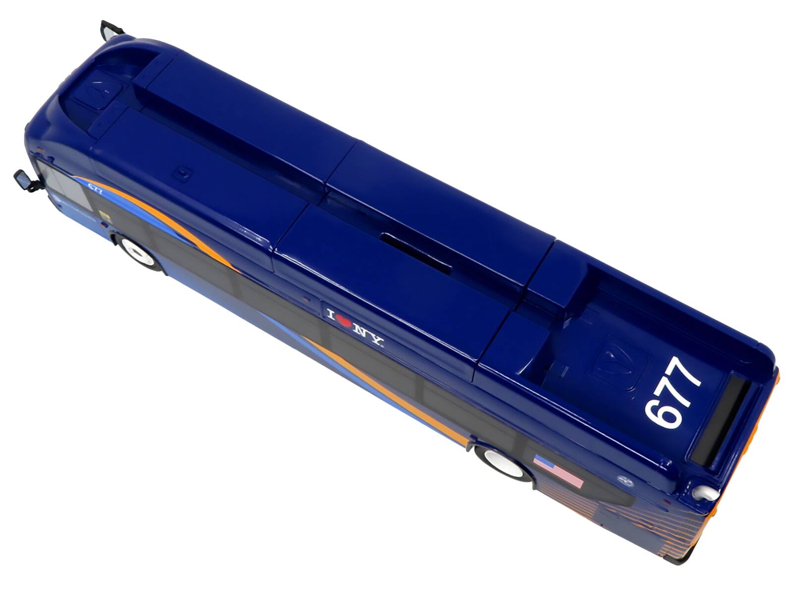 Alt View 5. Iconic Replicas - New Flyer Xcelsior Transit Bus Bank "MTA New York City" Blue with Graphics Limited Edition 1/43 Model by Iconic Replicas.