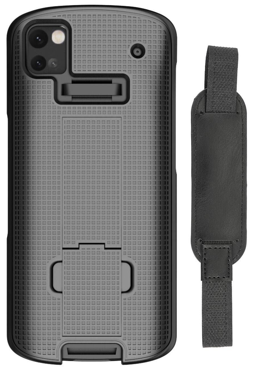 Alt View 2. Nakedcellphone - Case and Hand Strap Combo for Zebra TC53 TC58 Mobile Computer Scanner - Black.