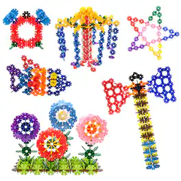 PicassoTiles - 600 PC Rainbow Interlocking Plastic Disc, Building Chip Blocks Toy Set for Kids 3+