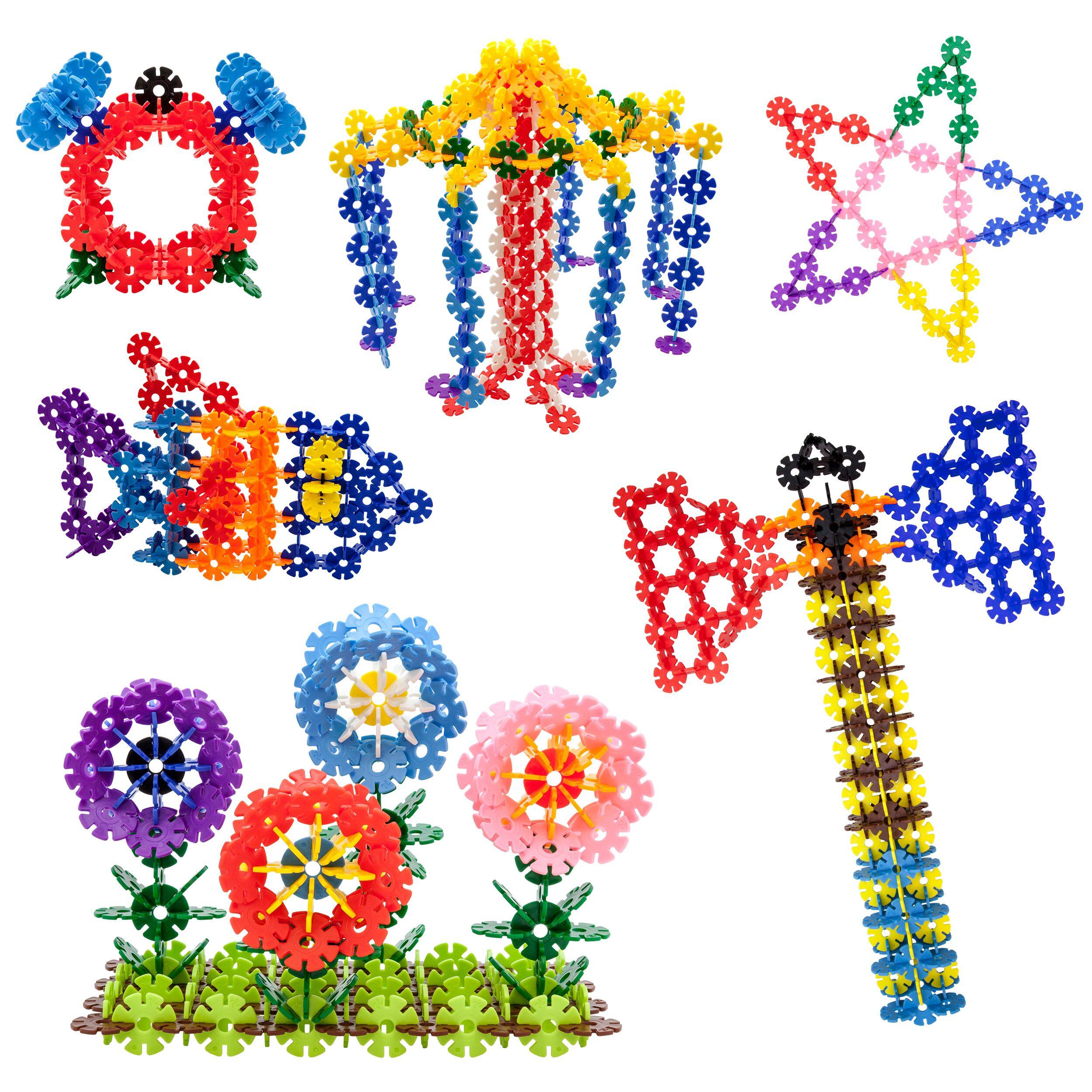 PicassoTiles - 600 PC Rainbow Interlocking Plastic Disc, Building Chip Blocks Toy Set for Kids 3+