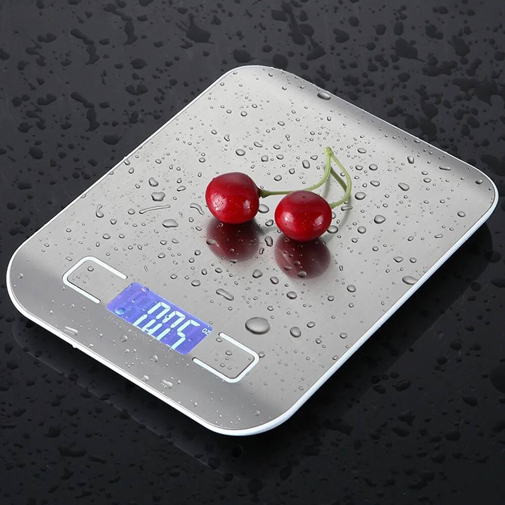 Alt View 3. COWIN - 11 Pounds Digital Kitchen Food Scale LCD Display - sliver.