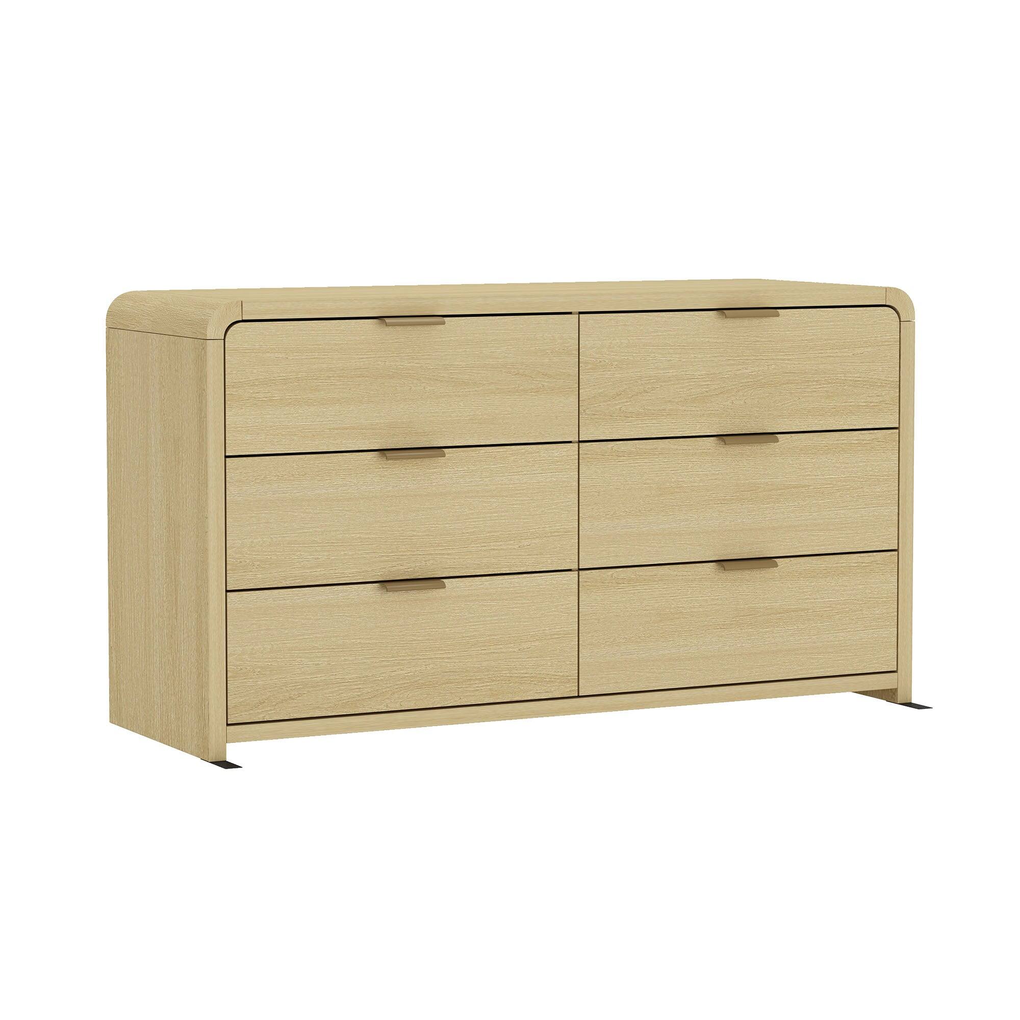 Alt View 2. Manhattan Comfort - Grace Modern 60" Dresser - Natural Oak.