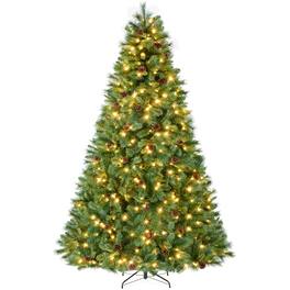 Best Choice Products - 9ft Pre-Lit Scotch Pine Christmas Tree w/ 2,020 Branch Tips, 600 2-in-1 LED Lights - Green