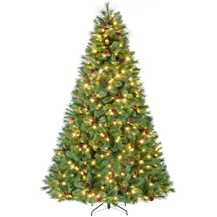 Front. Best Choice Products - Best Choice Products 9ft Pre-Lit Scotch Pine Christmas Tree w/ 2,020 Branch Tips, 600 2-in-1 LED Lights - Green.