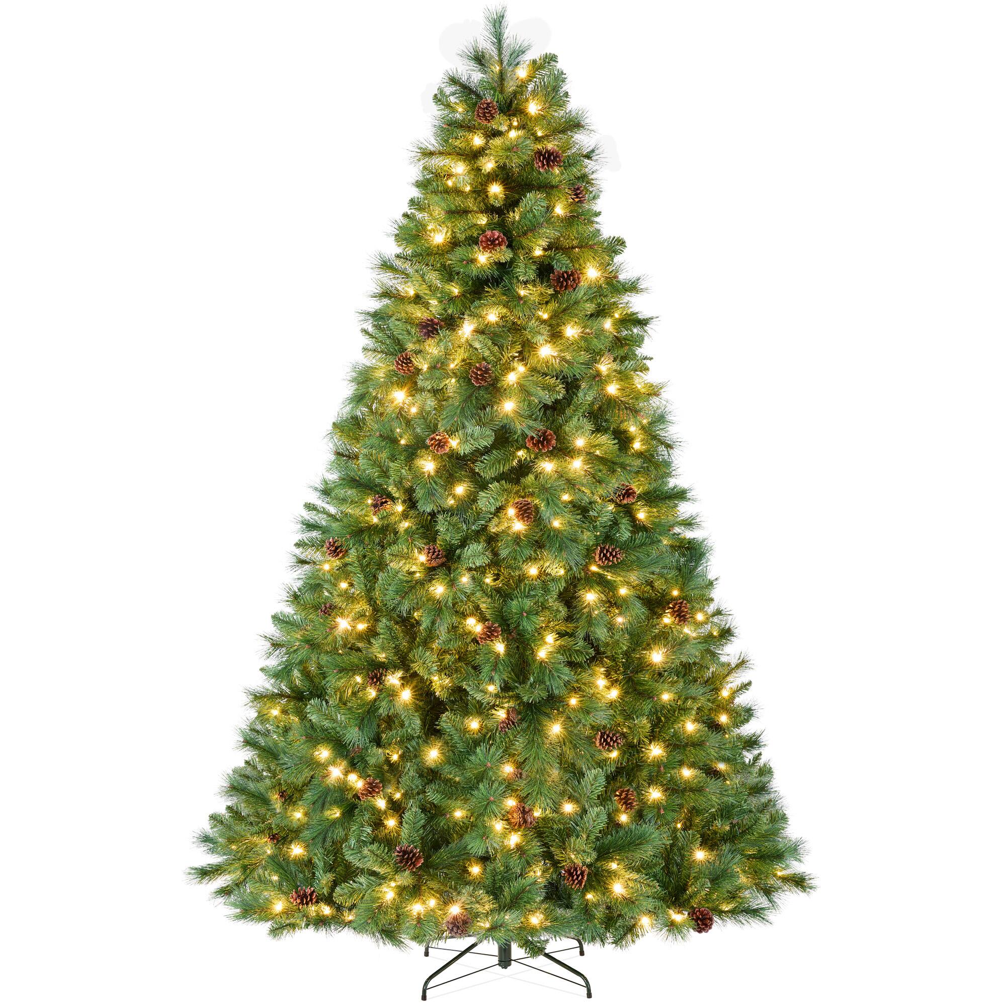 Front. Best Choice Products - Best Choice Products 9ft Pre-Lit Scotch Pine Christmas Tree w/ 2,020 Branch Tips, 600 2-in-1 LED Lights - Green.