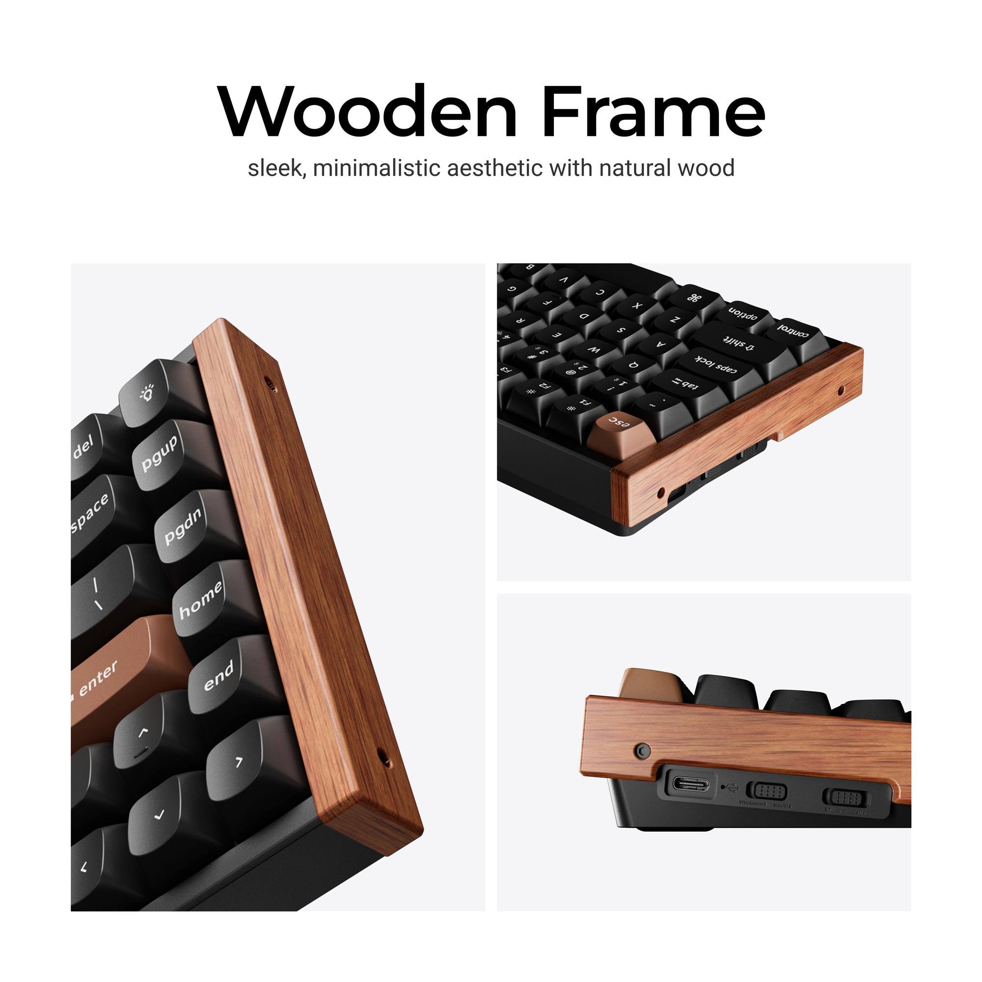 Wooden Frame sleek, minimalistic aesthetic with natural wood