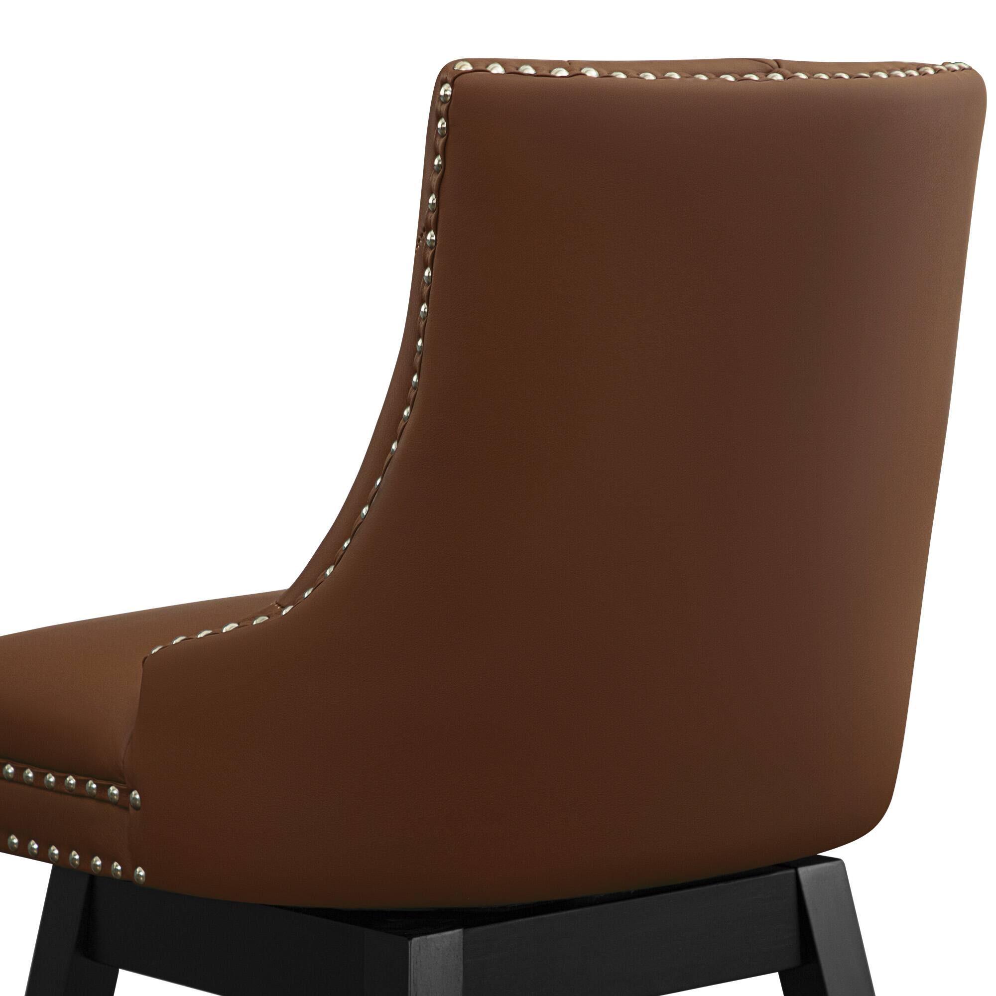 Left. KERDOM - Swivel Bar Stools with Backs, 26" Counter Barstools Set of 2, PU Leather Upholstered Kitchen Island Chairs for Home Bar - Camel.