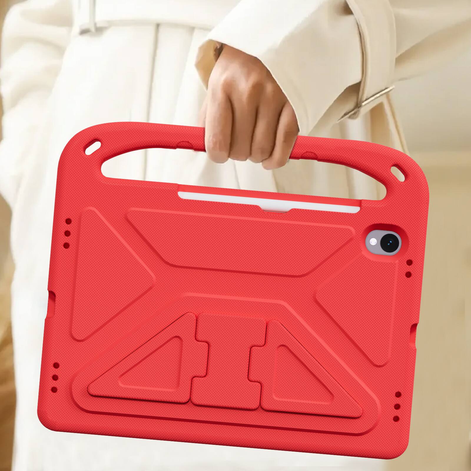 Alt View 3. Dteck - For Samsung Galaxy Tab S11 2025 11-inch Rugged Case Kids Friendly EVA Handle Grip Kickstand Shockproof Cover - Red.