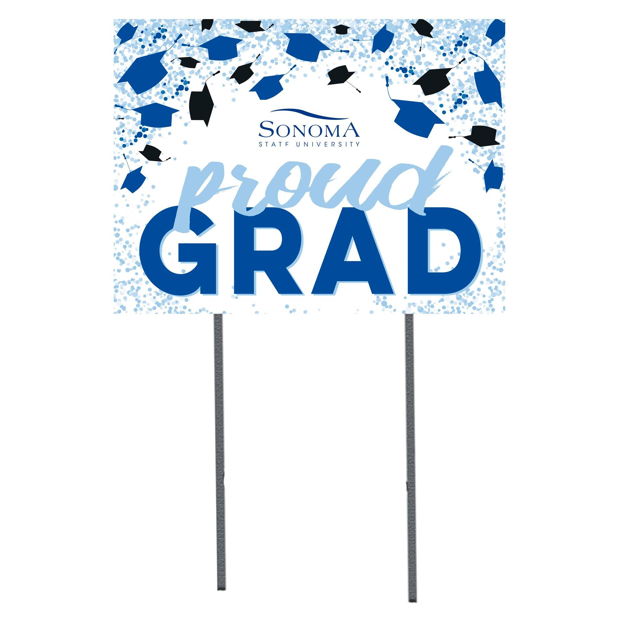 Sonoma State Seawolves 18" x 24" Proud Grad Yard Sign
