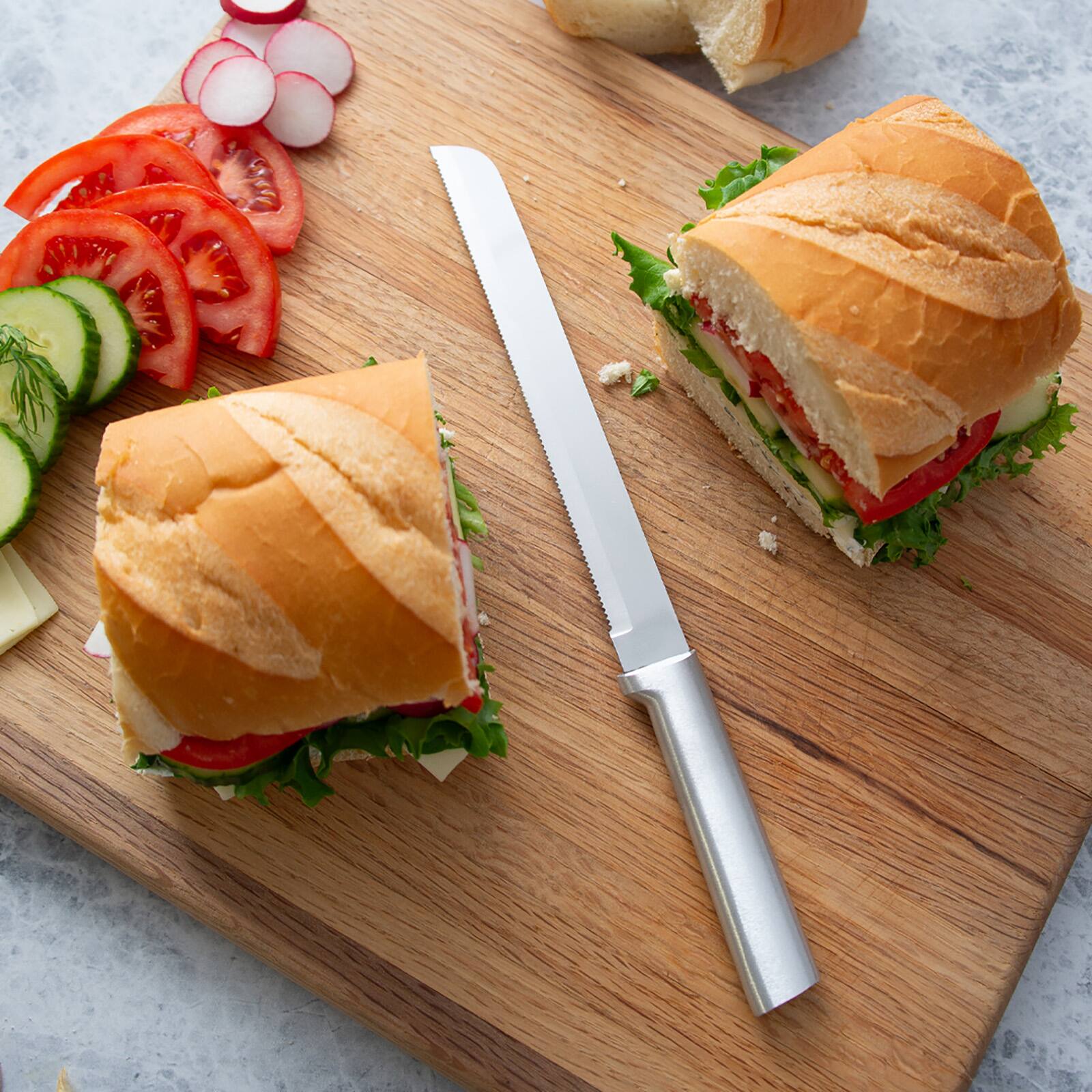 Alt View 8. Rada - Cutlery 8-Inch Bread Knife Stainless Steel Serrated Blade, Aluminum Handle - Silver.