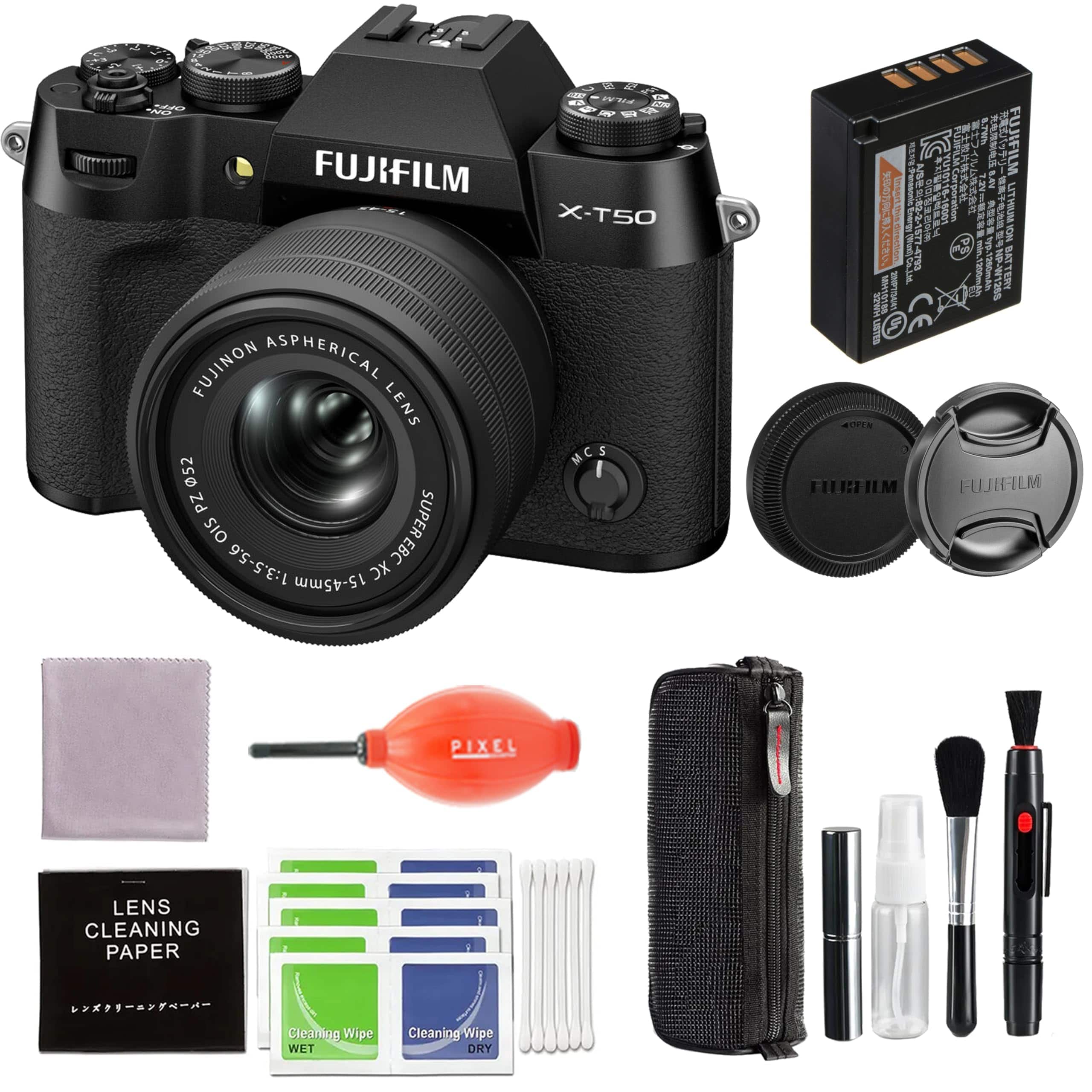 Fujifilm - X-T50 Mirrorless Digital Camera XC15-45mmF3.5-5.6 OIS PZ Lens Kit - Black Bundle price history on PriceWatchPro