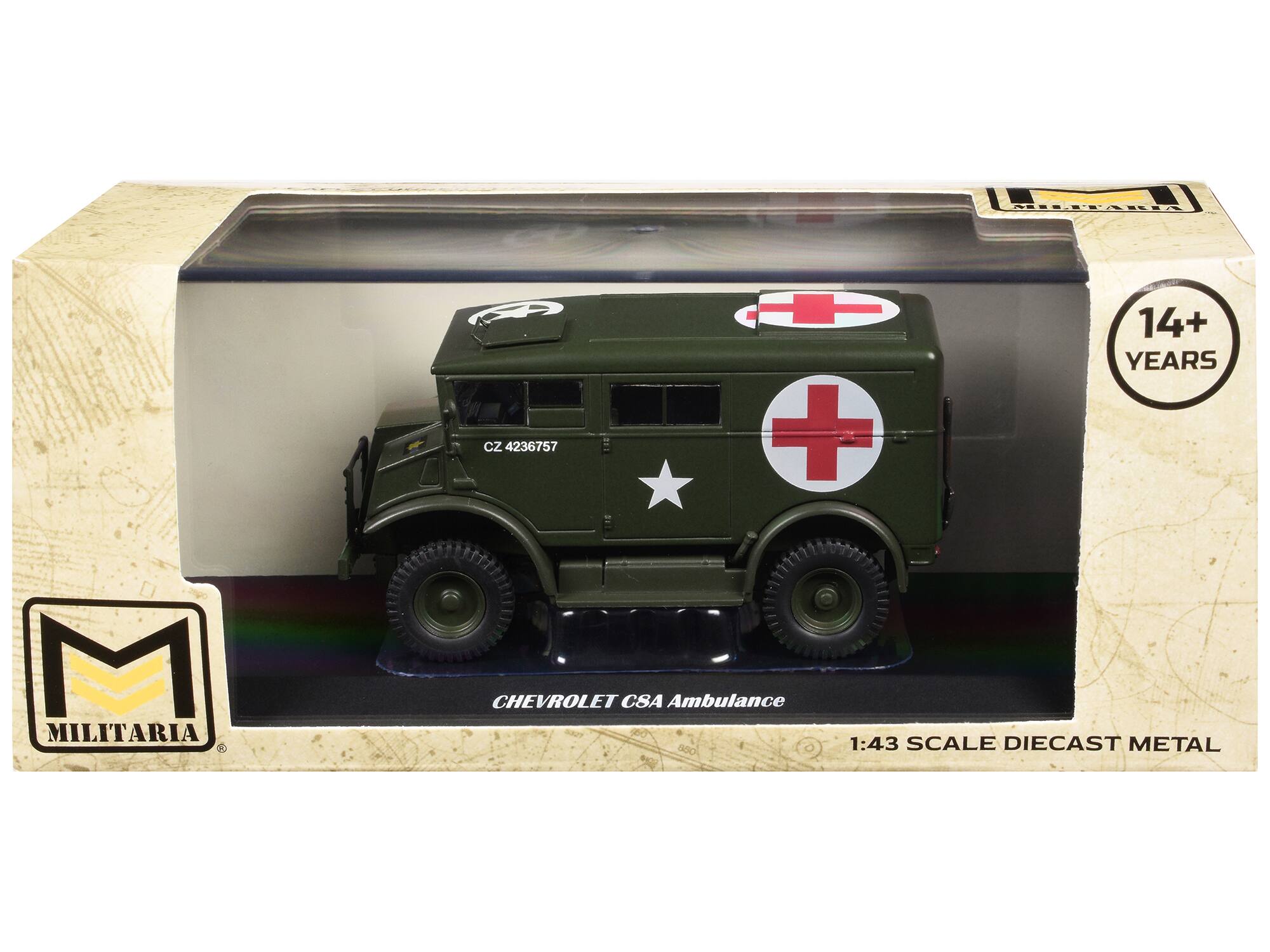 MISREA I Cz 4236757 + 14+ YEARS MILITARIA D CHEVROLET CSA Ambulance 5G0 1:43 SCALE DIECAST METAL