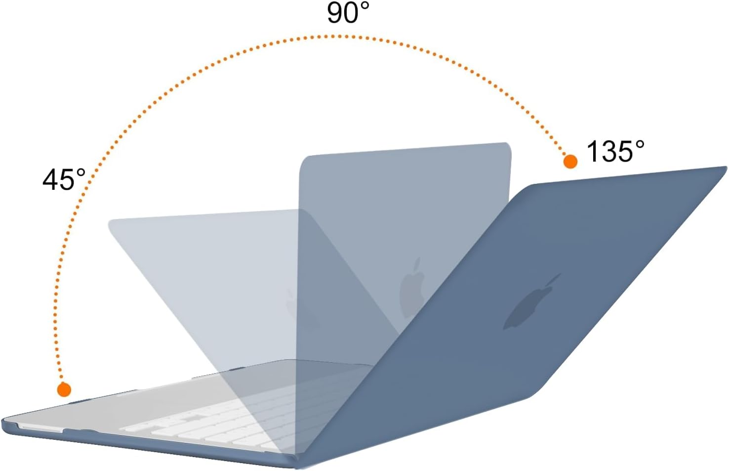 Angle. mosiso - Protective Hard Shell Case for MacBook Neo 13 inch Model A3404 (2026) - Midnight.