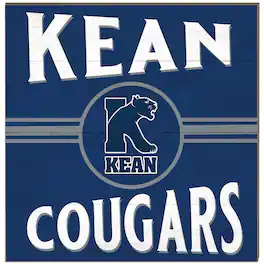 Jardine - Kean University Cougars 10" x 10" Retro Team Sign - Navy