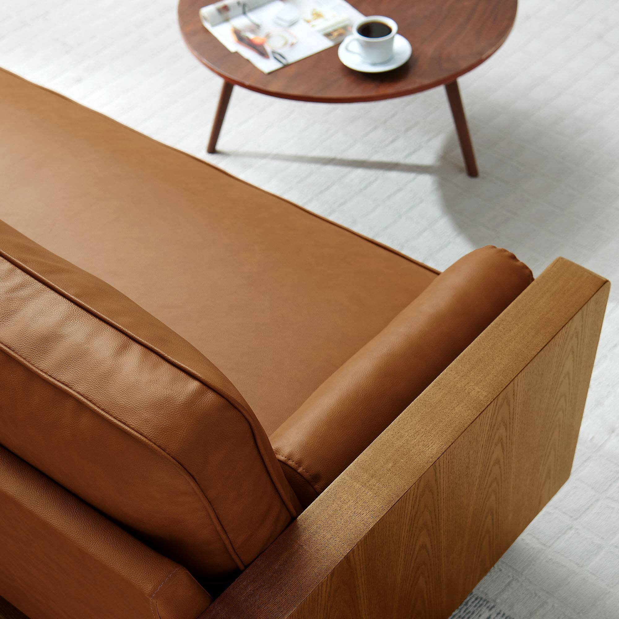 Alt View 5. Modway - Kellan Vegan Leather Sofa by Modway - Brown.