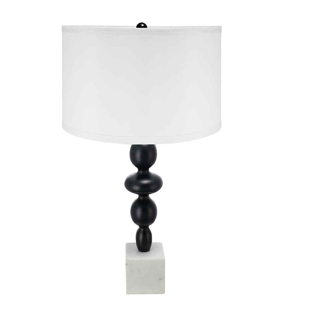 Angle. Luckbyte - D15x29.5 Black White Table Lamp Round Four Tiered Body Shade Assembly Required.